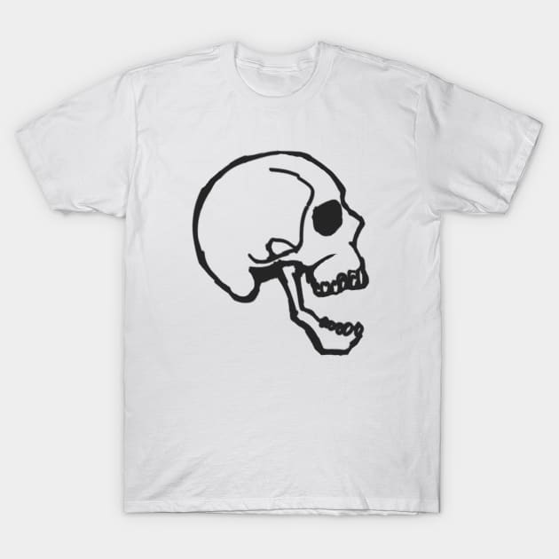 Side View Skull New School Original Art T-Shirt by ckandrus